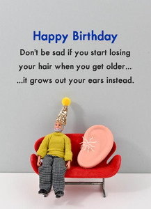 Live Wires Card - Ear Hair - Birthday Card