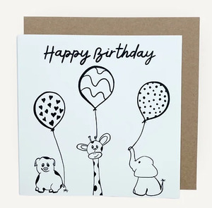 TS with Love Happy Birthday Card with Balloons