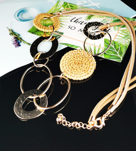 Jewellery: SHE Rattan Dark  Necklace