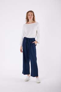 Carbon The Label: Carbon The Label Isla Linen Pant - Navy