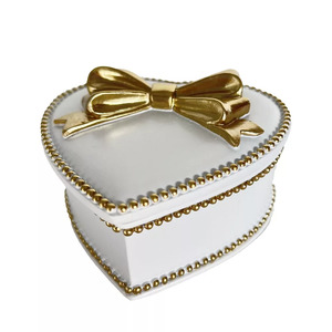 Linens More: Kerridge Group - Heeart White & GoldTrinket Box