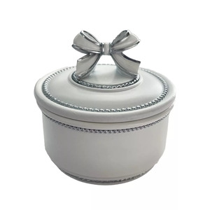 Linens More: Kerridge Group - White & Silver Ribbon Trinket Box