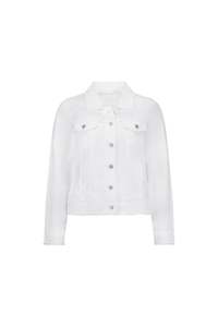 Vassalli Linen Jacket with Frayed Seams - White
