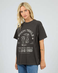 All About Eve Dusty Trails Relaxed Tee - Washed Black