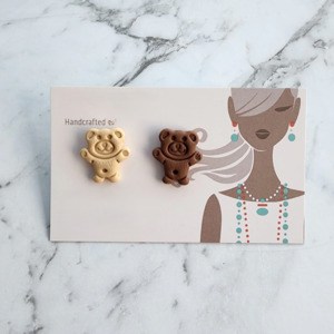 JU Tiny Teddy Earrings Studs