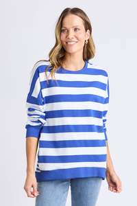 50 Rack: Elm Mill Crew - French Blue And White Stripe