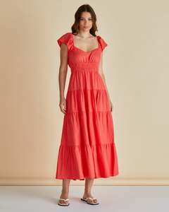 Betty Basics Sadie Dress - Red (coral)
