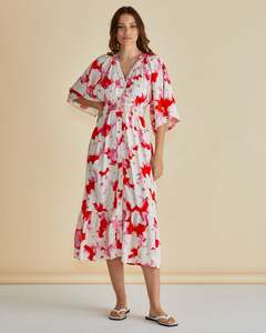Betty Basics Sale: Betty Basics Moxie Dress - Red Floral Print