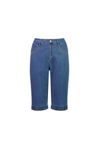 Vassalli Sale: Vassalli Straight Leg Contrast Stitch Denim Short - Light Denim