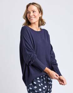 Elm Sunny Long Sleeve Knit Top - Classic Navy