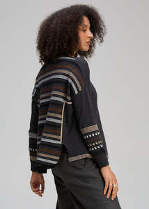 Clothing: Zaket & Plover Textured Swing Jumper - Charcoal