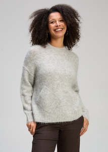 Clothing: Zaket & Plover Alpaca Jumper - Marl Grey