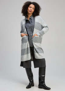 Clothing: Zaket & Plover Longline Luxe Cardi - Dove