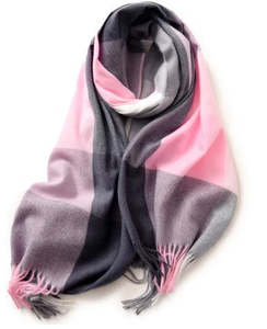 Fresh Accessories Plaid Scarf Soft Pink