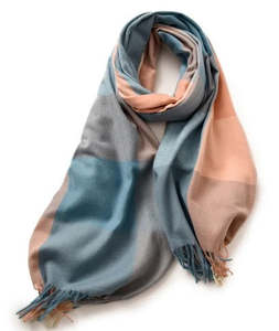 Fresh Accessories Plaid Scarf PeachBlues