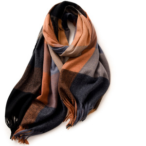 Fresh Accessories Plaid Scarf Black Camel