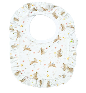 Baby Gifts: Imababywear Frill Reversible Bib - Honey Bunny with Stripe
