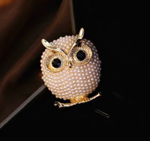 Jewellery: Fresh Accessories - Brooch Owl Pearl Dot