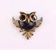 Fresh Accessories - Brooch Owl Antique Gold Eyes