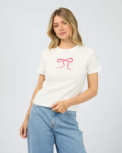 40 Rack: All About Eve Postale Baby Tee - Vintage White