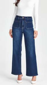 Junkfood Jeans: Junkfood Jeans Libby Dark Blue Short Stuff