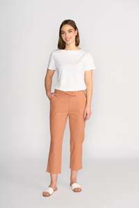 Vassalli Sale: Vassalli 7/8 Length Slim Leg Elastic Waist Pant - Spice