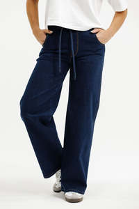 Homelee Palazzo Jeans - Indigo Wash