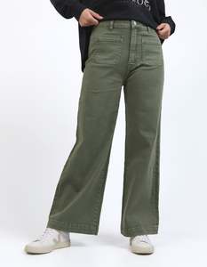 Foxwood Sarah Wide Leg Jean - Washed Green