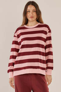 Betty Basics Stazie Sweatshirt - Pink/Red Stripe