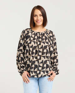 Clothing: Seduce Gloria Top - Golden Grid