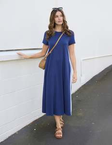 Clearance Clothing: Stella & Gemma Leah Dress - Navy Stripe