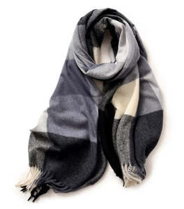 Fresh Accessories Plaid Scarf Grey