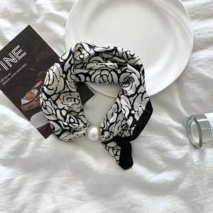 Fresh Accessories Neck Scarf - Pearl B/W Rose