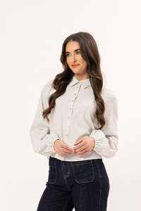 Leila + Luca Valentina Blouse - White Stripe