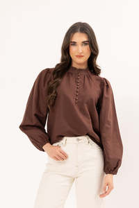 Leila + Luca Romance Blouse - Chocolate