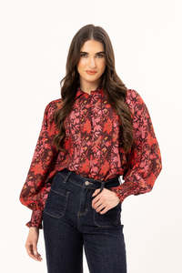 Leila Luca: Leila + Luca Soho Blouse - Garnet Petal
