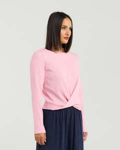Et Alia Twist Tee L/S - Cotton Candy