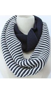 Frontier Snood Two Tone Knit Navy