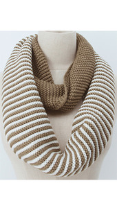 Frontier Snood Two Tone Knit Taupe
