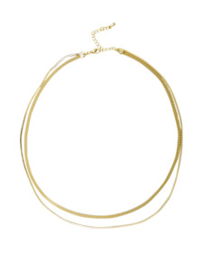 Jewellery: TT - Gold Double Chain Grace Necklace