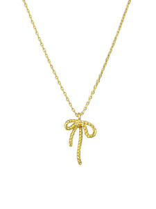 Jewellery: TT - Gold Rope Bow Necklace