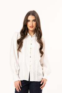 Leila Luca: Lelia + Luca Soho Blouse - Cloud