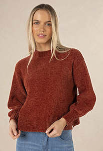 Humidity Lifestyle: Humidity Chenille Jumper - Rust