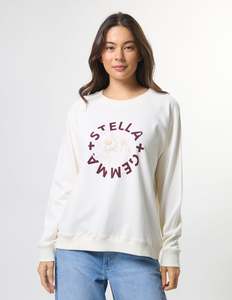 Stella Sweats: Stella + Gemma Classic Sweat - Cream Burgandy Rotation