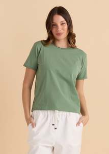 Betty Basics Cotton Slim Fit Tee - Green