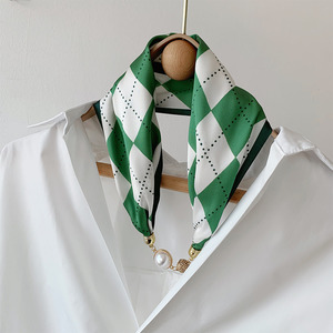 Fresh Accessories Neck Scarf - Pearl Emerald Check