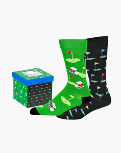 Socks: Bamboozld Mens Socks - The Green Golf 2 pack