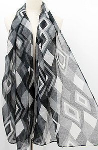 Frontier Scarf - Diamonds Black + White