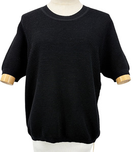 Frontier: Frontier Trading Black Ribbed Knit Tee O/S