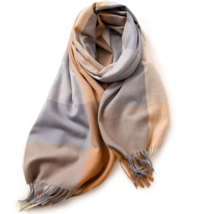 Fresh Accessories Plaid Scarf Sky Natural